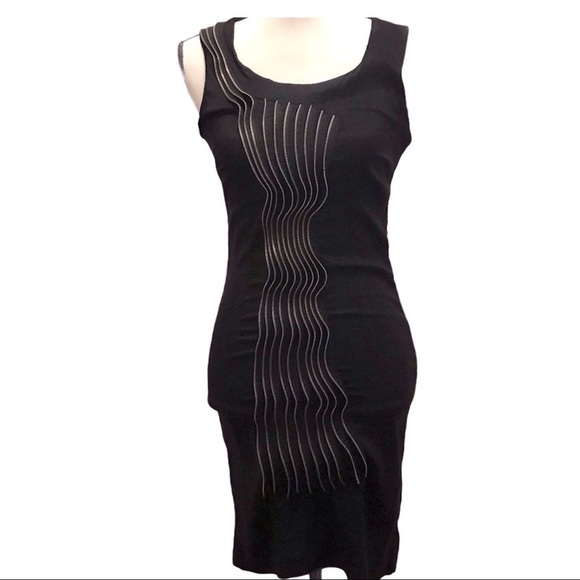 Lucy Paris Embellished Black Body Con Dress - Picture 1 of 7